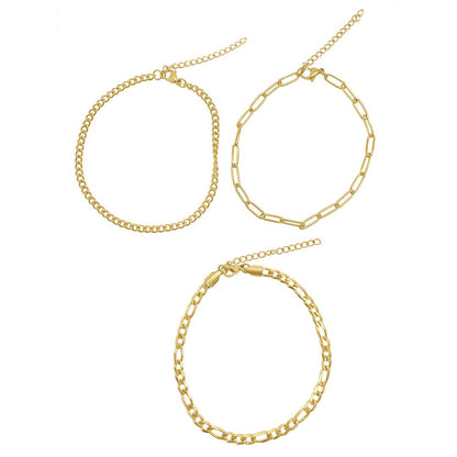 Chain Anklet Set Gold