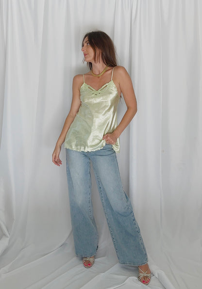 Vintage Satin Cucumber Tank