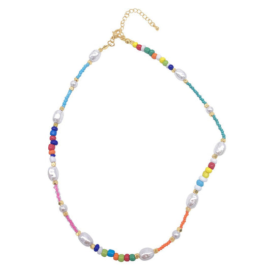 Pearls and Sprinkles Beaded Necklace Gold