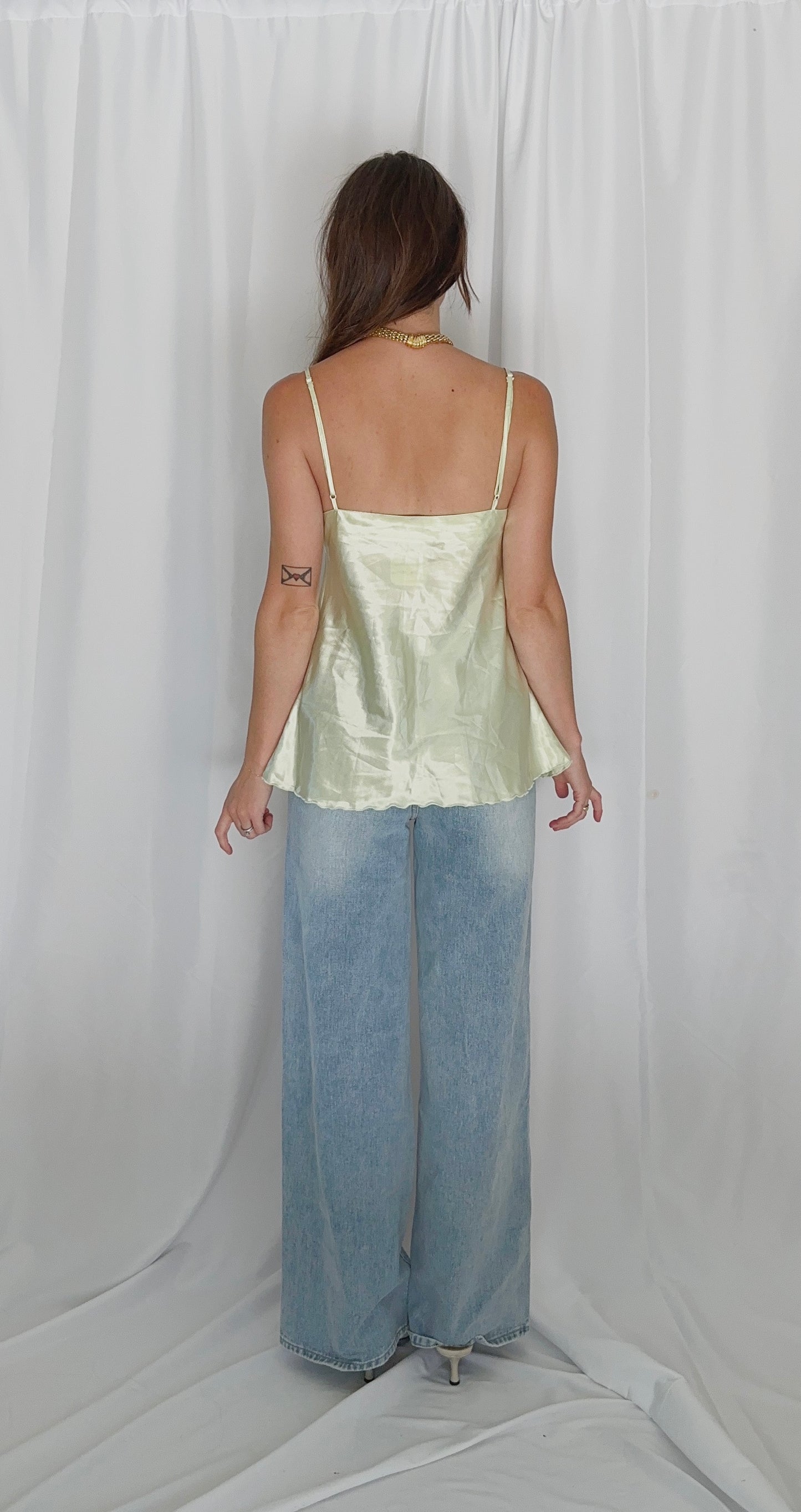 Vintage Satin Cucumber Tank