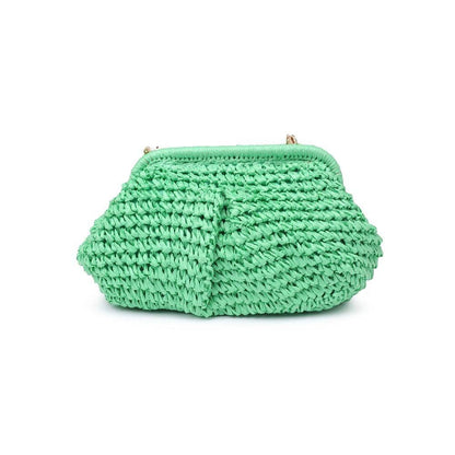 Raffia Clutch Green