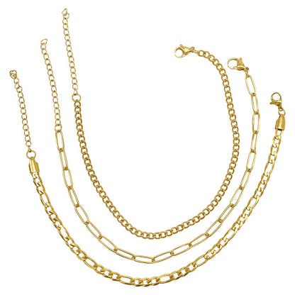 Chain Anklet Set Gold