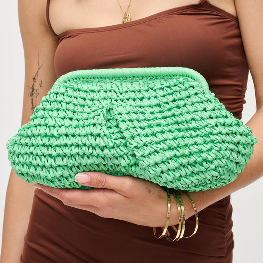 Raffia Clutch Green