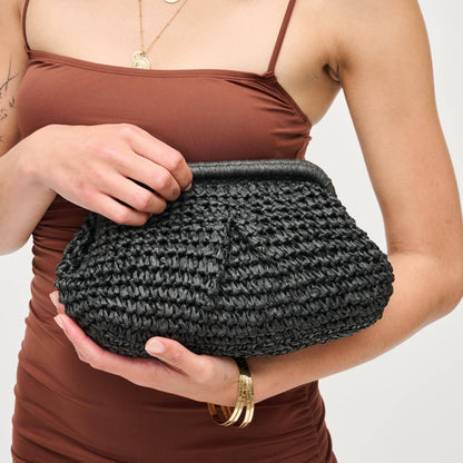 Raffia Clutch Black