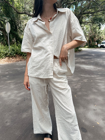 Boxy Cotton Striped Blouse