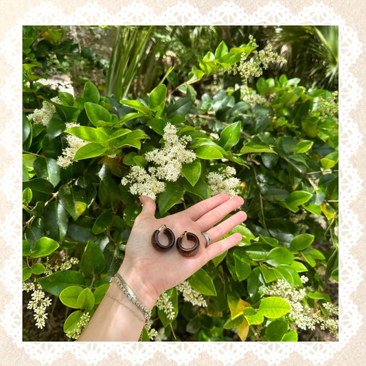 Wooden Hoop Earring