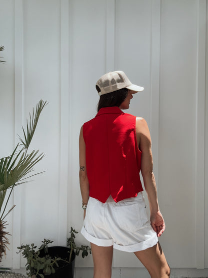 Vintage Red Vest Top