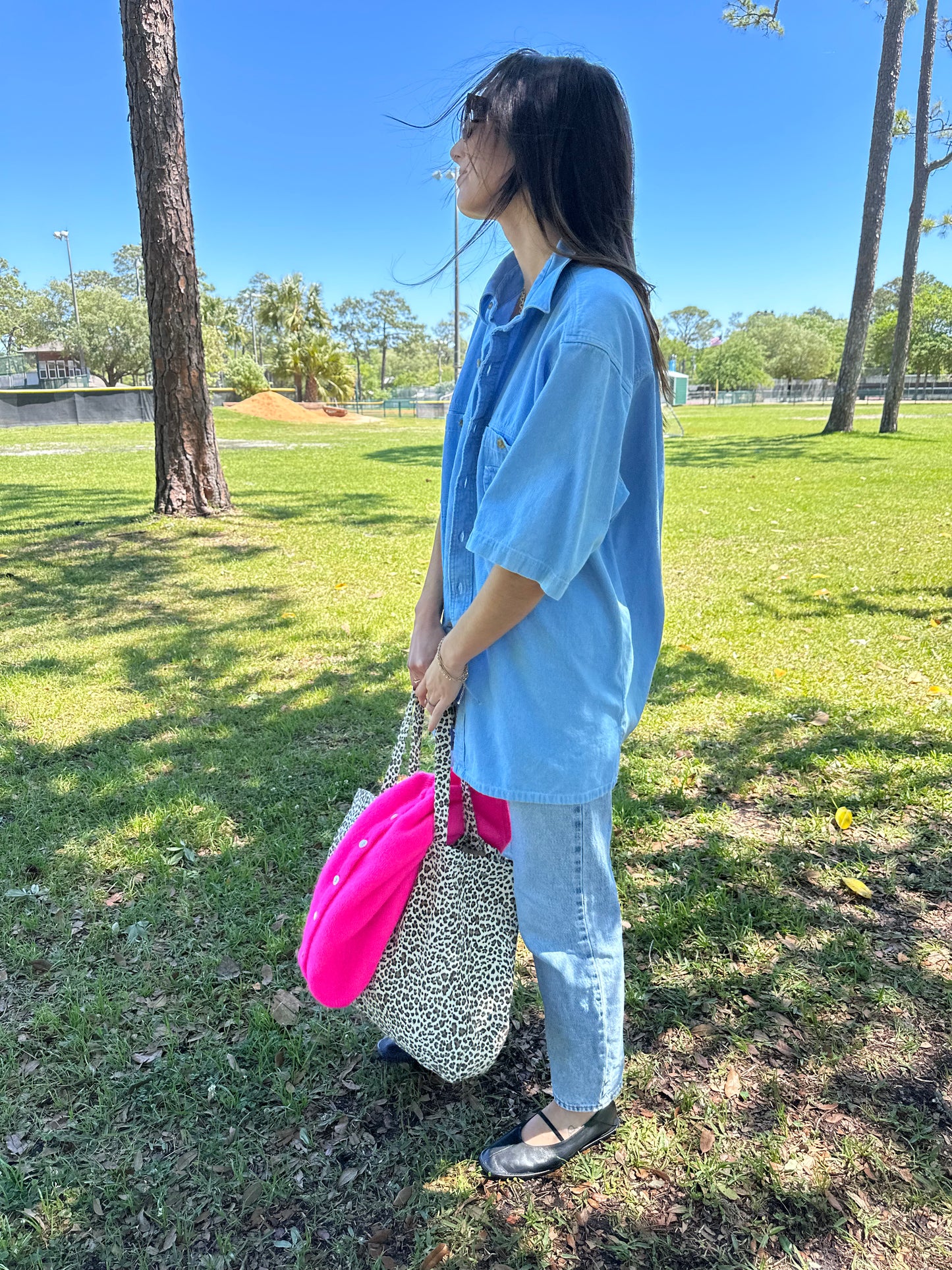 Leopard Print Canvas Tote 