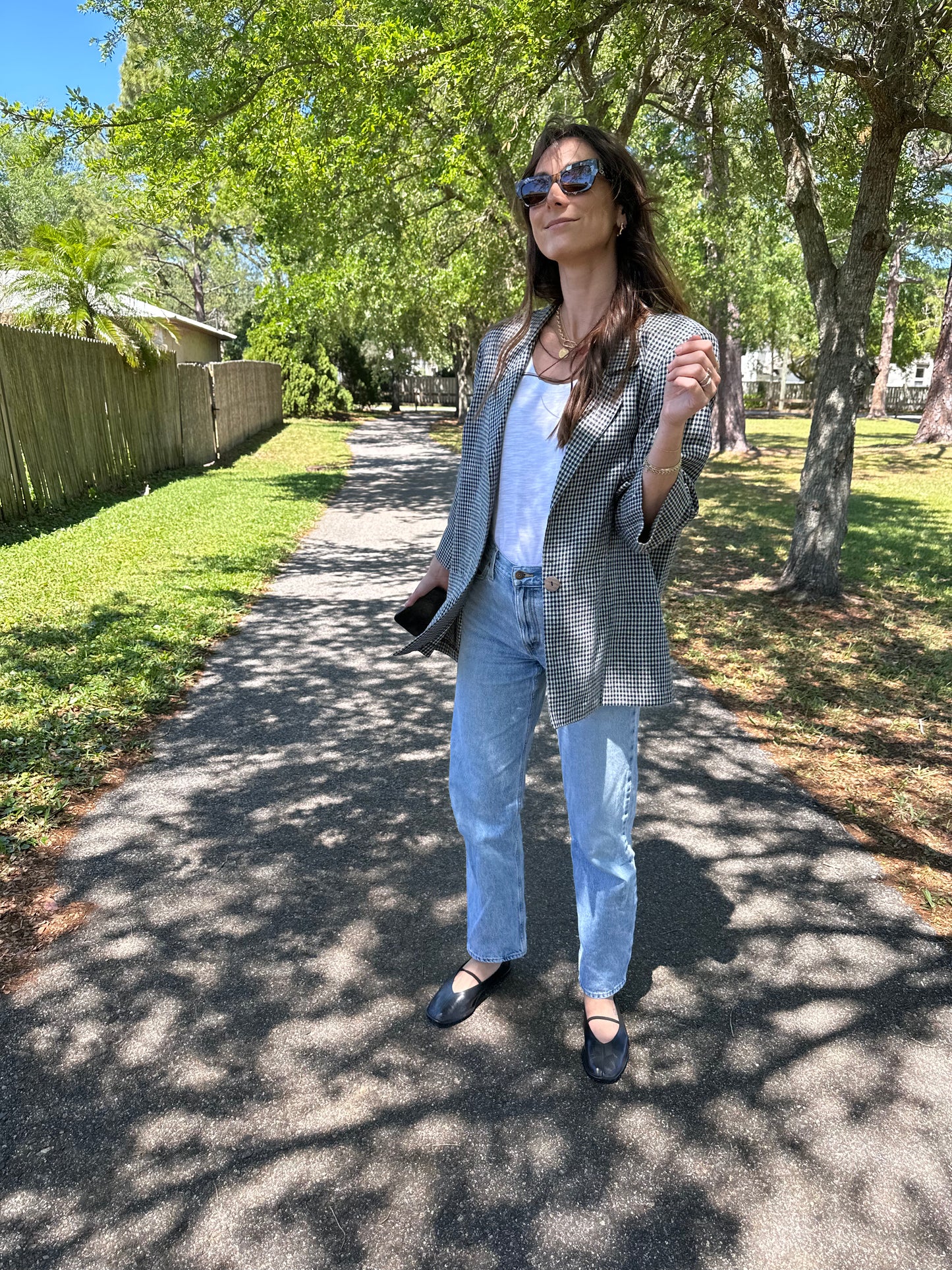 Navy Check Vintage Blazer