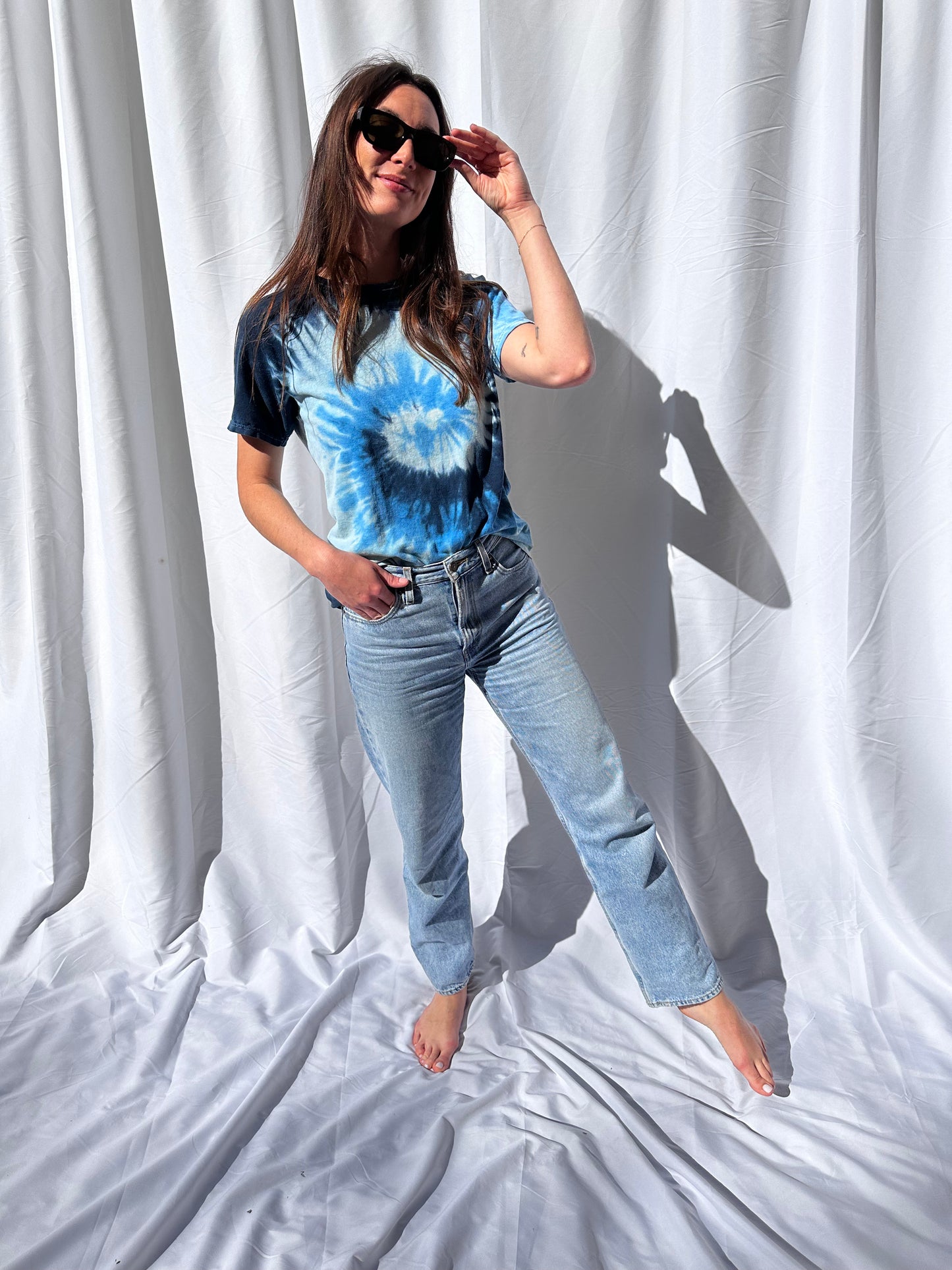 Vintage Tee-Blue Tie Dye