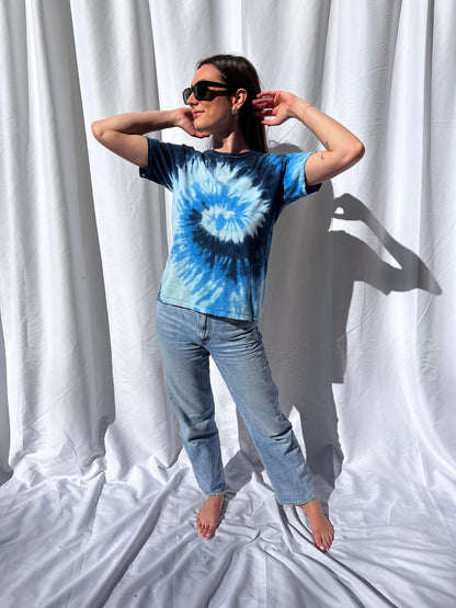 Vintage Tee-Blue Tie Dye