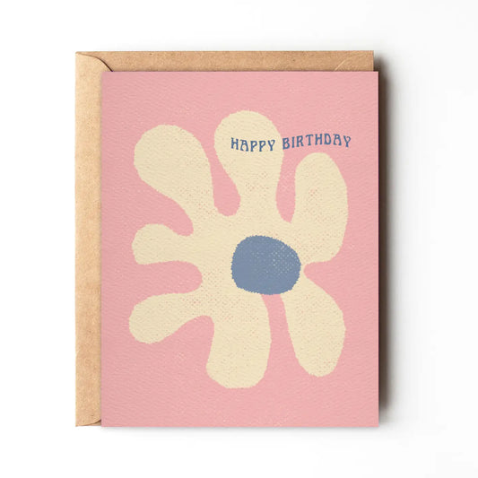 Happy Birthday Abstract Flower Card