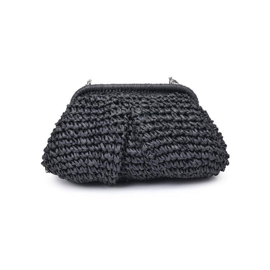 Raffia Clutch Black